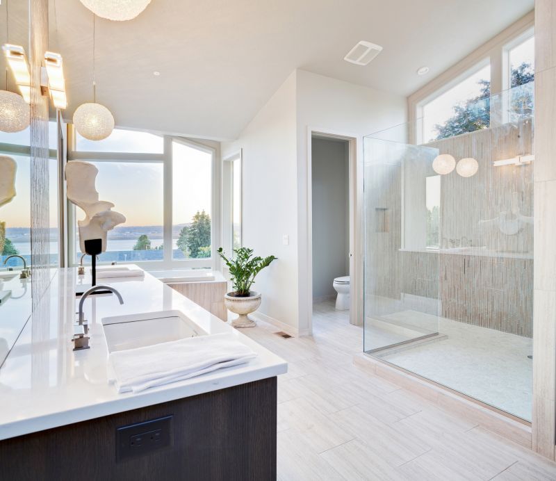 Contemporary Walk-in Shower with Glass Enclosure